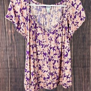 Old Navy Pink and Purple Ruffled Blouse